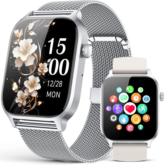 Smart Watches for Women (Calls/Reminders), 1.85" HD Smart Watch for Android Phones & iPhone Compatible, 120+ Sport Modes Fitness Watch, Heart Rate/SpO2/Sleep Tracker, IP68 Waterproof