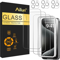 Ailun Screen Protector + Camera Lens Protector for iPhone 15 Pro Max