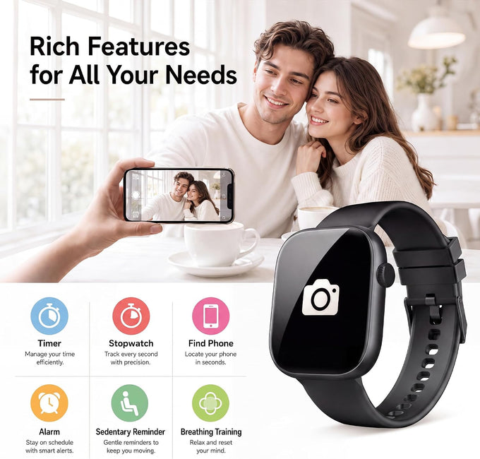 Smart Watch for Women Men, Answer/Make Call, 1.83"HD Touchscreen, 2 Bands