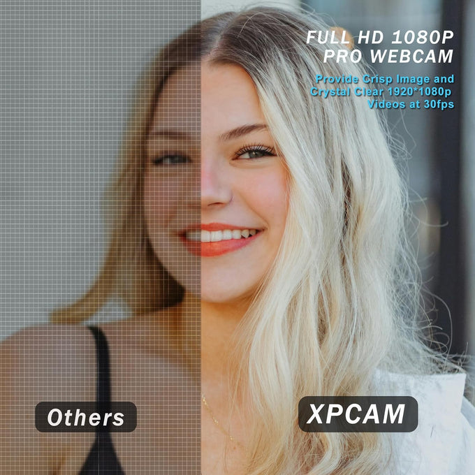 XPCAM HD 1080p Webcam with Microphone,USB Web Camera for Computer PC Laptop