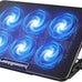 LIANGSTAR Laptop Cooling Pad, Laptop Cooler with 6 Quiet Fans for 12-17 Inch Notebook Gaming Fan Stable Stand, 7 Height & Wind Speed Adjustable, 2 USB Port & Phone Holder (Black)