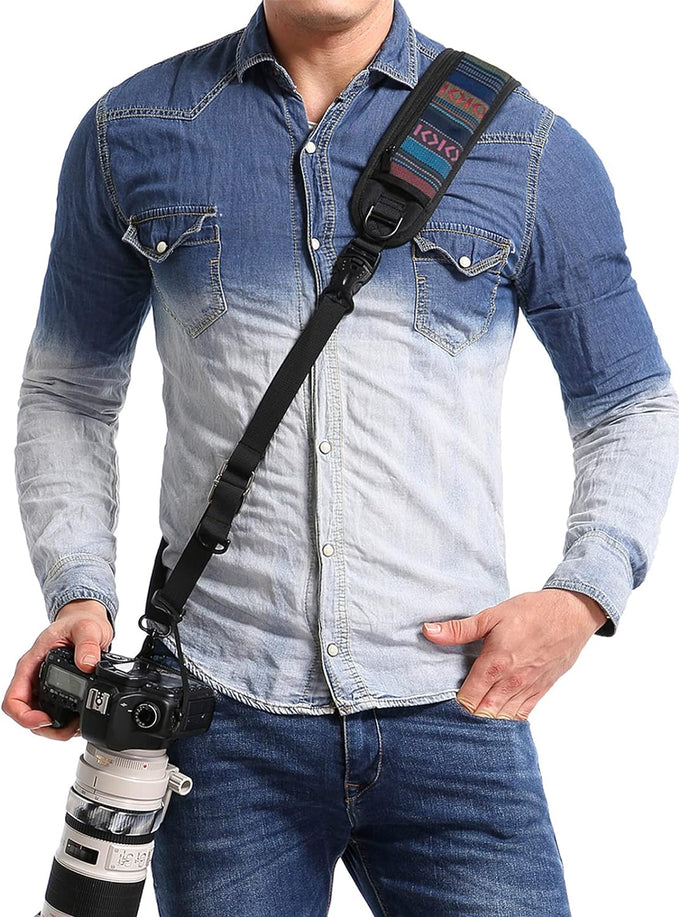waka Rapid Camera Neck Strap with Quick Release and Safety Tether