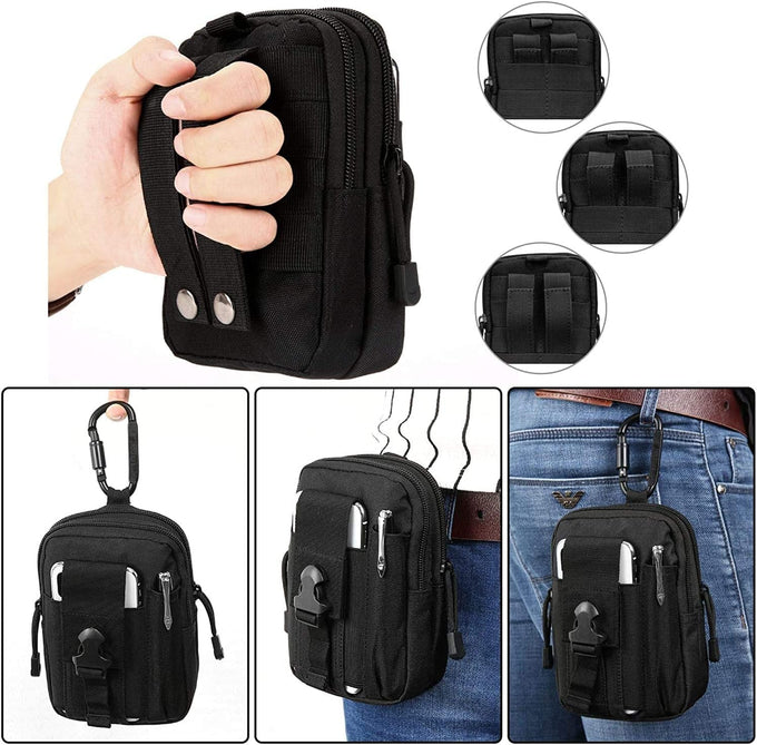 Belt Pouch, Tactical Molle Phone Pouch EDC Utility Pouches Waist Bag Packs, Small Cell Phone Holster Gear Tool Gadget Pocket for Men Running