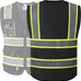 JKSafety Safety Vest for Men Women Hi Vis Reflective Vest JK220 Black L