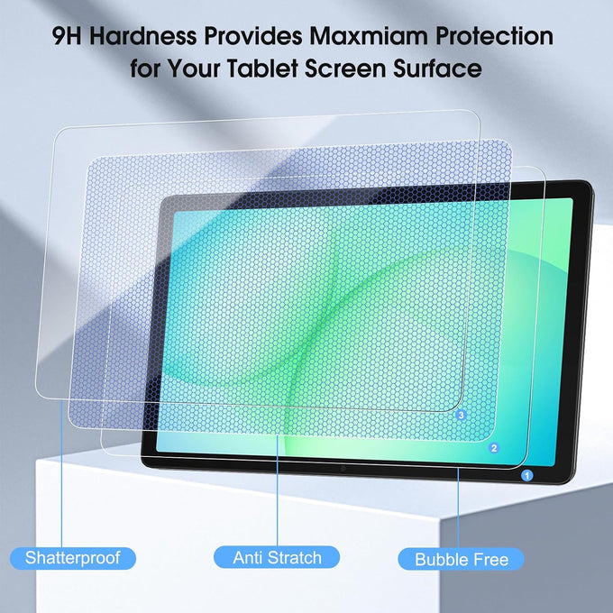 Qularlans 2 Pack Screen Protector for Samsung Galaxy Tab A9 Plus 11 Inch (2023, SM-X210/X216/X218) & Tab A11 Plus 11 Inch (2025, SM-X230/X235/X236B), 9H Hardness, HD Clear, Bubble-Free, Case Friendly, S Pen Compatible