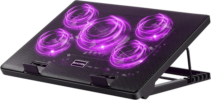 Kootek Laptop Cooling Pad Cooler Stand with 5 Quiet Fans for 12"-17" Laptop