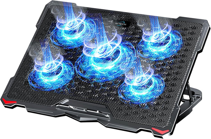 AICHESON Laptop Cooling Pad for 17.3" Notebook, Red 5 Fans