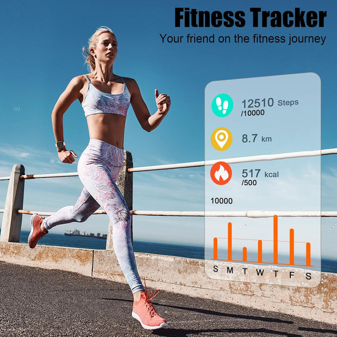 2026 Smart Watch for Men Women (Answer/Make Call), 1.96" HD Fitness Tracker Running Watch, IP68 Waterproof,Pedometer, Sleep/Step/Activity/Heart Rate Monitor,110+ Sport Mode Smartwatch for Android,Pink
