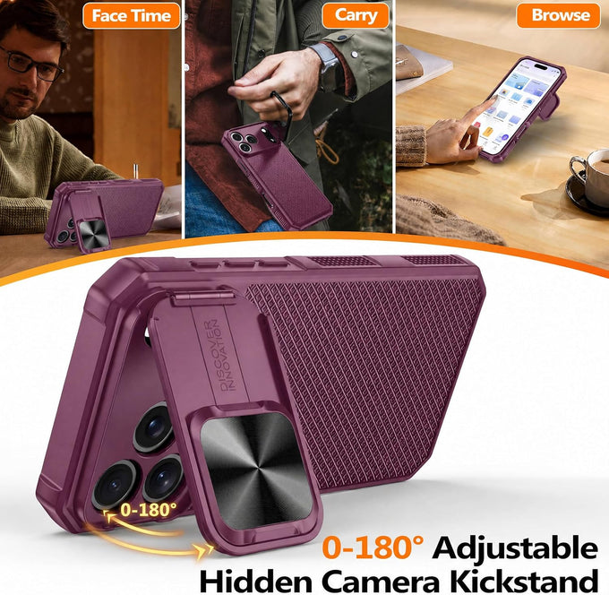 for iPhone 18 Pro Max Case with Slide Camera Cover, Fit for Magsafe