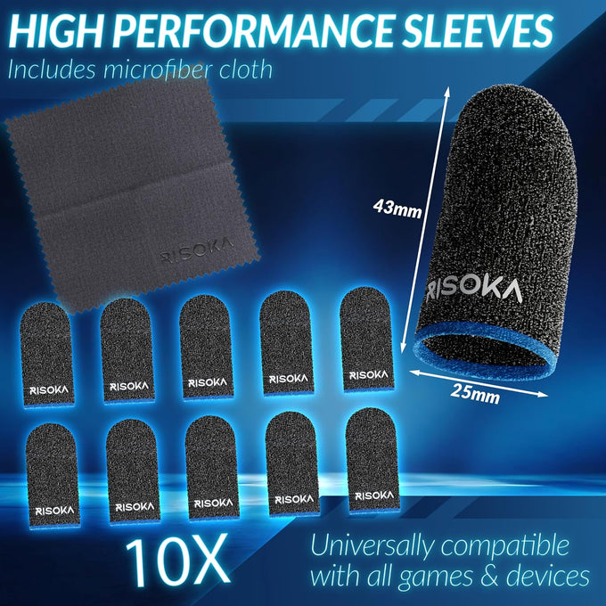 10 Pieces Gaming Finger Sleeves - Perfect Touchscreen Glide
