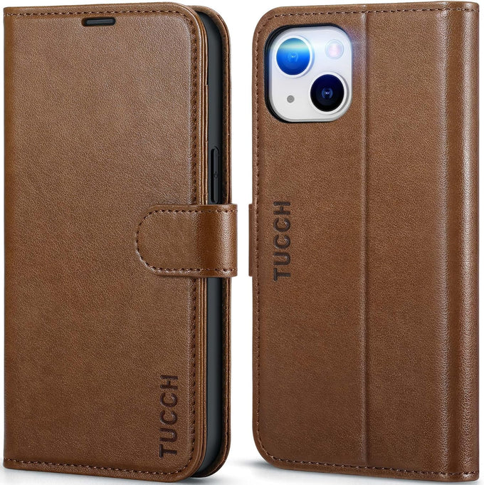 TUCCH Wallet Case for iPhone 14 (6.1") 2022, 4 Card Holders, Black