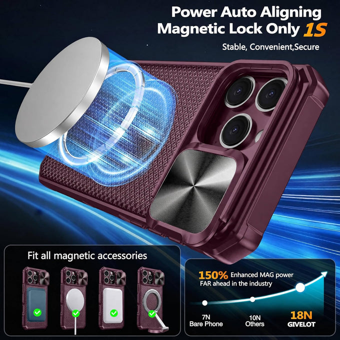 for iPhone 18 Pro Max Case with Slide Camera Cover, Fit for Magsafe
