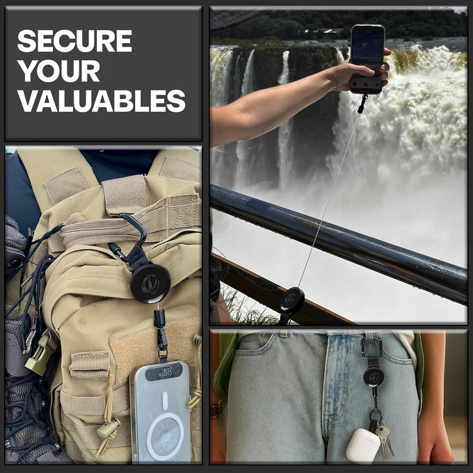 ClutchLoop Retractable Anti-Theft Phone Tether Lanyard Locking Carabiner