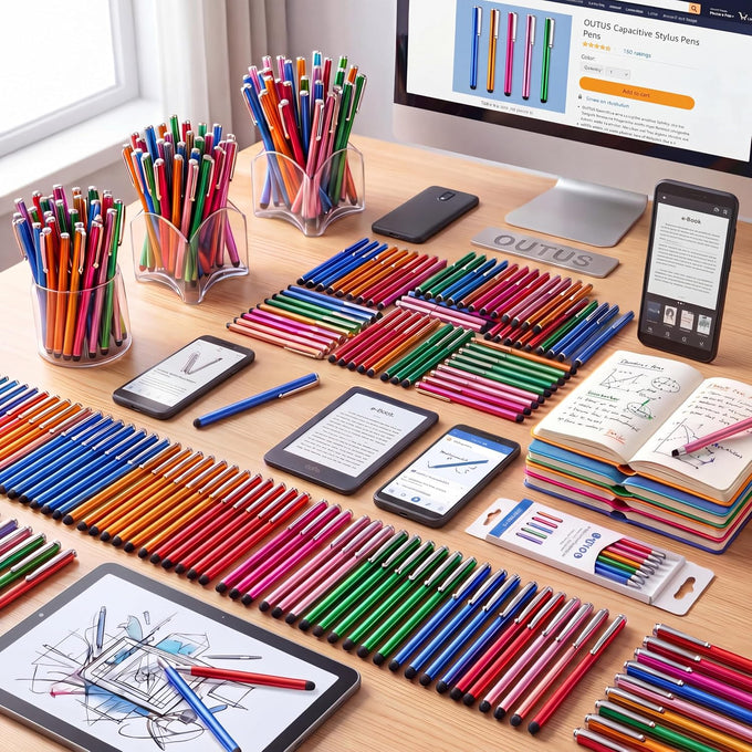 Outus 130 Pcs Stylus Pens Bulk Compatible for Most Device Touchscreens