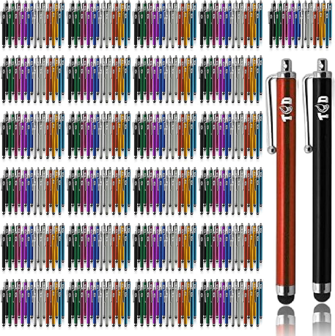 TCD 100 Pack Stylus Pen Set - Touch Screen Devices, Thick Rubber Tip, Multi