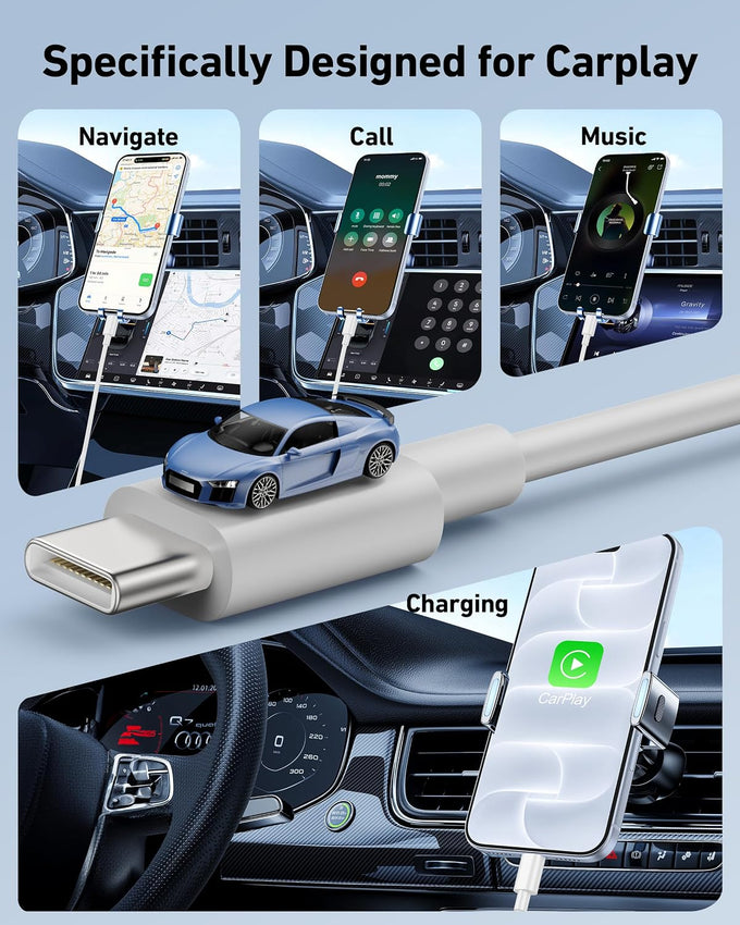 Car Carplay Cable for iPhone 18/18 Pro Max/17/16/15 Pro Max Charger Cord